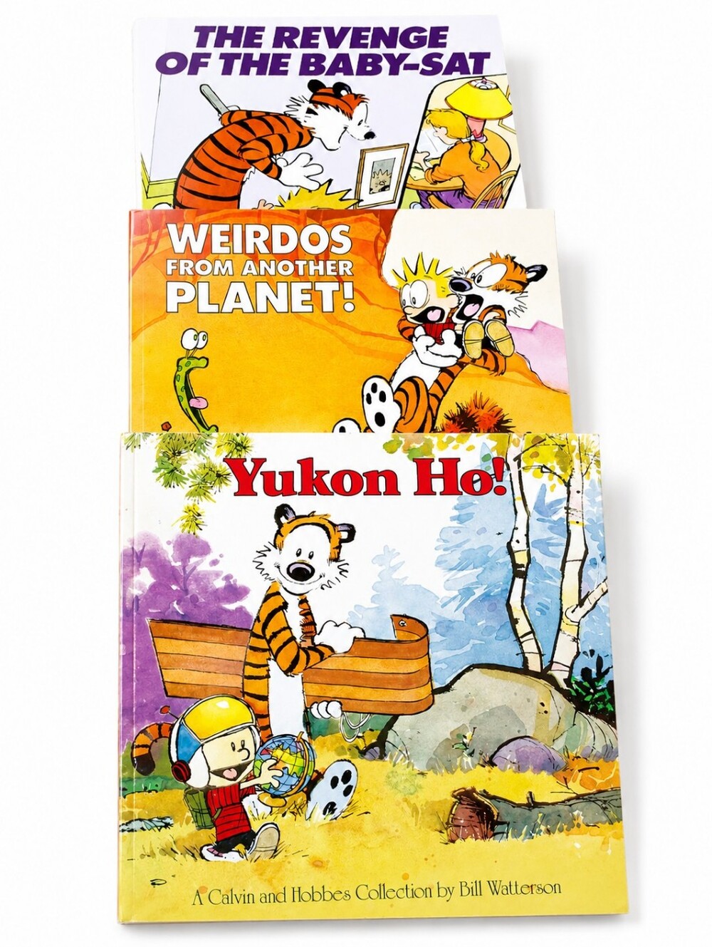 Lot of 3 Calvin and Hobbes Books Yukon Ho Revenge of Baby-Sat Weirdos Planet